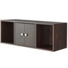 Basicwise Wall Mounted Computer Cabinet Floating Hutch, Brown QI003676B